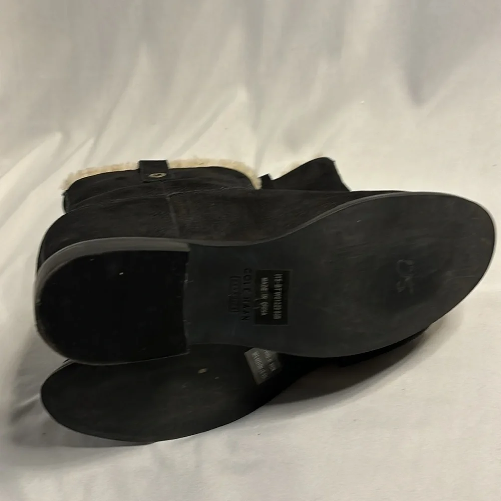 Cole Haan Grand OS Black Suede Ankle Boots Size 9.5